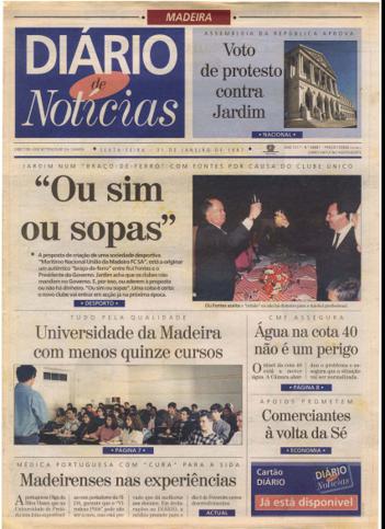 Edição do dia 31 Janeiro 1997 da pubicação Diário de Notícias