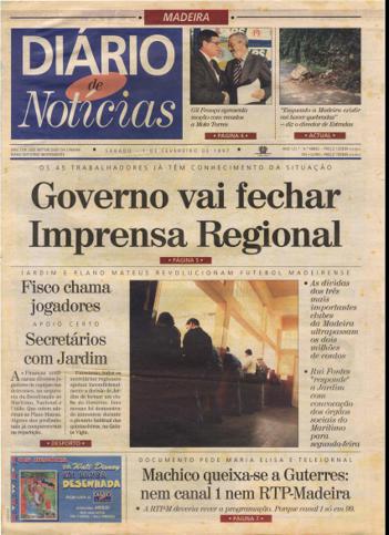 Edição do dia 1 Fevereiro 1997 da pubicação Diário de Notícias