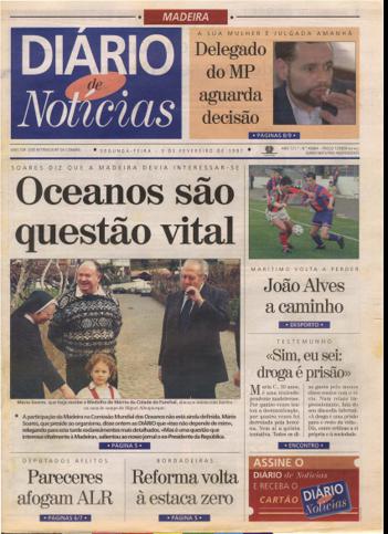 Edição do dia 3 Fevereiro 1997 da pubicação Diário de Notícias