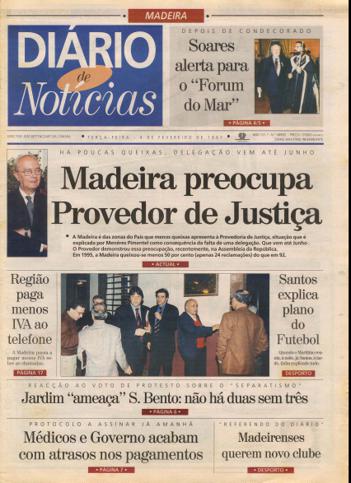 Edição do dia 4 Fevereiro 1997 da pubicação Diário de Notícias