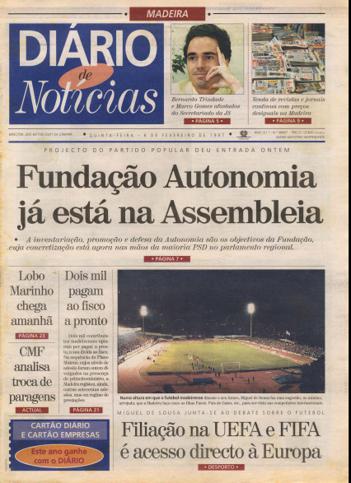 Edição do dia 6 Fevereiro 1997 da pubicação Diário de Notícias