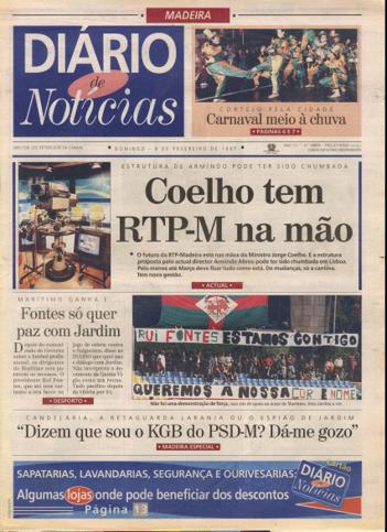 Edição do dia 9 Fevereiro 1997 da pubicação Diário de Notícias