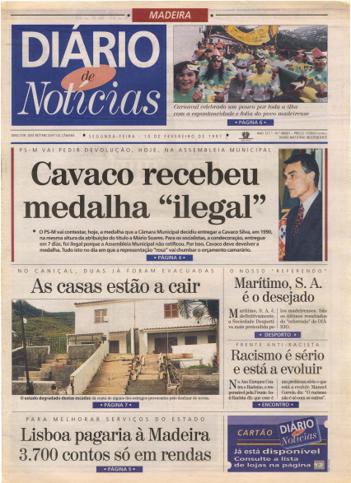 Edição do dia 10 Fevereiro 1997 da pubicação Diário de Notícias