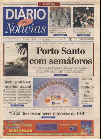 Edição do dia 14 Fevereiro 1997 da pubicação Diário de Notícias