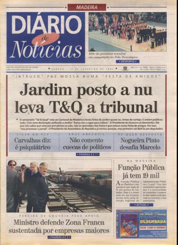 Edição do dia 15 Fevereiro 1997 da pubicação Diário de Notícias