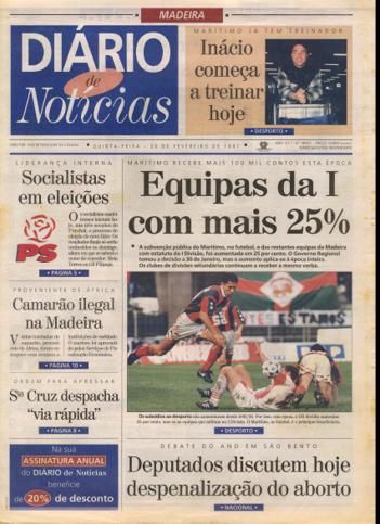 Edição do dia 20 Fevereiro 1997 da pubicação Diário de Notícias