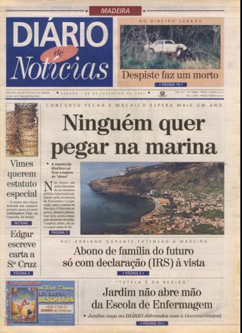 Edição do dia 22 Fevereiro 1997 da pubicação Diário de Notícias