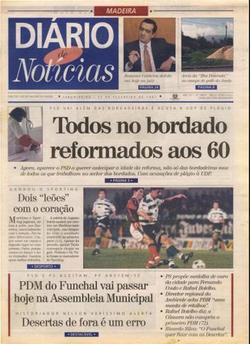 Edição do dia 25 Fevereiro 1997 da pubicação Diário de Notícias