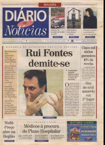 Edição do dia 7 Março 1997 da pubicação Diário de Notícias