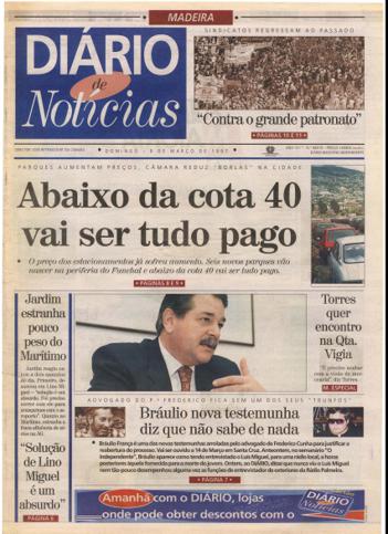 Edição do dia 9 Março 1997 da pubicação Diário de Notícias