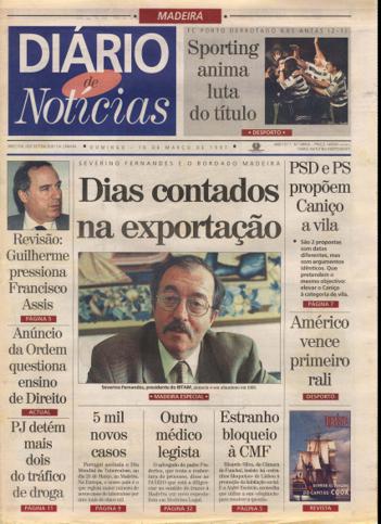 Edição do dia 16 Março 1997 da pubicação Diário de Notícias