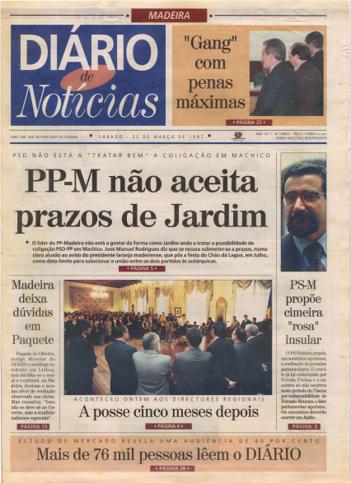 Edição do dia 22 Março 1997 da pubicação Diário de Notícias