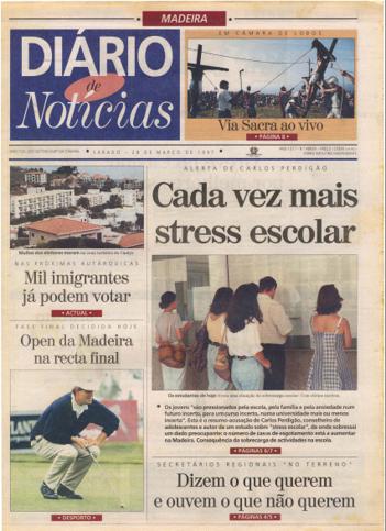 Edição do dia 29 Março 1997 da pubicação Diário de Notícias