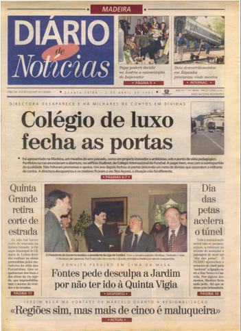 Edição do dia 2 Abril 1997 da pubicação Diário de Notícias