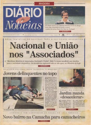 Edição do dia 3 Abril 1997 da pubicação Diário de Notícias