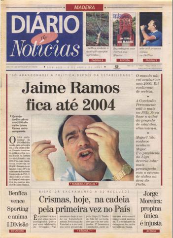 Edição do dia 6 Abril 1997 da pubicação Diário de Notícias