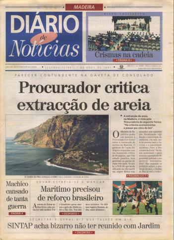 Edição do dia 7 Abril 1997 da pubicação Diário de Notícias