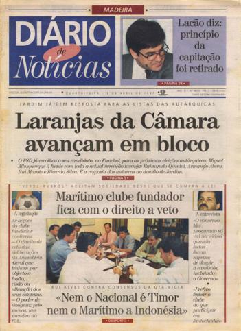 Edição do dia 9 Abril 1997 da pubicação Diário de Notícias