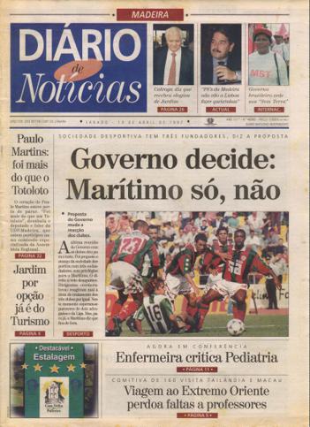 Edição do dia 19 Abril 1997 da pubicação Diário de Notícias