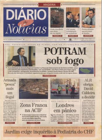 Edição do dia 22 Abril 1997 da pubicação Diário de Notícias