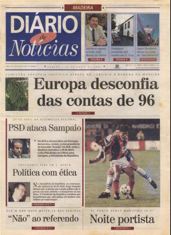 Edição do dia 26 Abril 1997 da pubicação Diário de Notícias