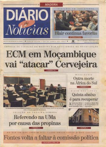 Edição do dia 29 Abril 1997 da pubicação Diário de Notícias