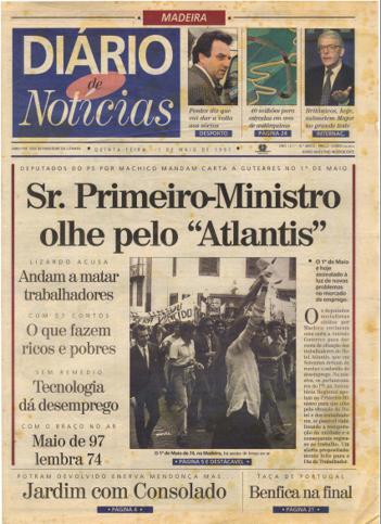 Edição do dia 1 Maio 1997 da pubicação Diário de Notícias