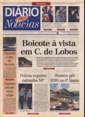 Edição do dia 8 Maio 1997 da pubicação Diário de Notícias