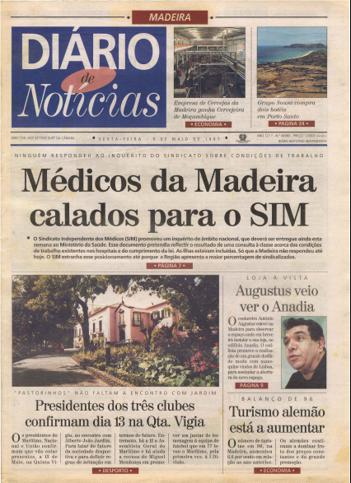 Edição do dia 9 Maio 1997 da pubicação Diário de Notícias