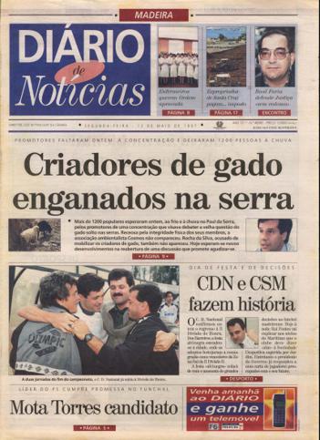 Edição do dia 12 Maio 1997 da pubicação Diário de Notícias