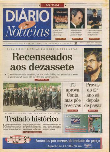 Edição do dia 18 Junho 1997 da pubicação Diário de Notícias