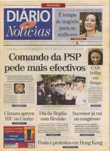 Edição do dia 30 Junho 1997 da pubicação Diário de Notícias