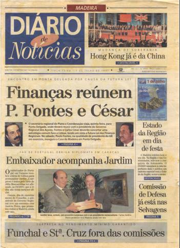 Edição do dia 1 Julho 1997 da pubicação Diário de Notícias