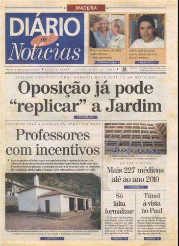 Edição do dia 17 Julho 1997 da pubicação Diário de Notícias