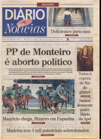 Edição do dia 25 Julho 1997 da pubicação Diário de Notícias