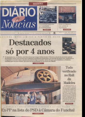 Edição do dia 1 Agosto 1997 da pubicação Diário de Notícias