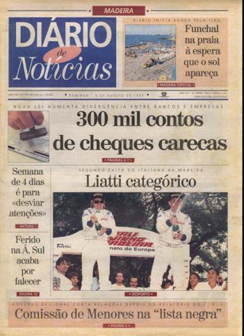 Edição do dia 3 Agosto 1997 da pubicação Diário de Notícias