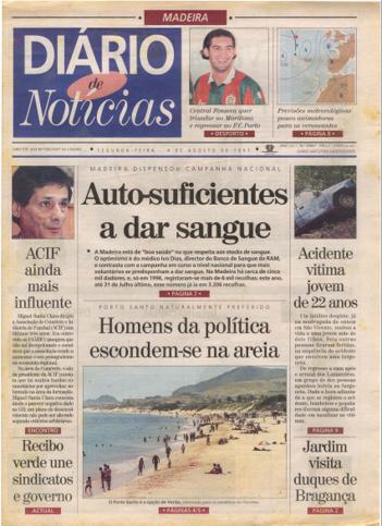 Edição do dia 4 Agosto 1997 da pubicação Diário de Notícias