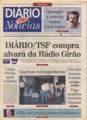 Edição do dia 23 Agosto 1997 da pubicação Diário de Notícias