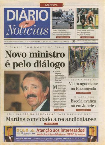 Edição do dia 11 Setembro 1997 da pubicação Diário de Notícias