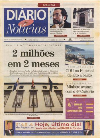 Edição do dia 12 Setembro 1997 da pubicação Diário de Notícias