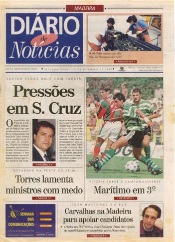 Edição do dia 15 Setembro 1997 da pubicação Diário de Notícias