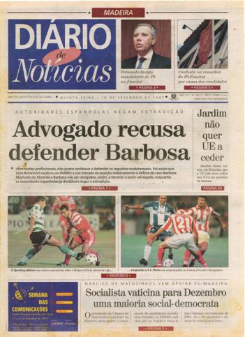 Edição do dia 18 Setembro 1997 da pubicação Diário de Notícias