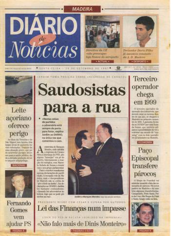 Edição do dia 26 Setembro 1997 da pubicação Diário de Notícias