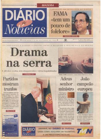 Edição do dia 5 Outubro 1997 da pubicação Diário de Notícias