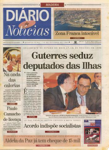 Edição do dia 15 Outubro 1997 da pubicação Diário de Notícias