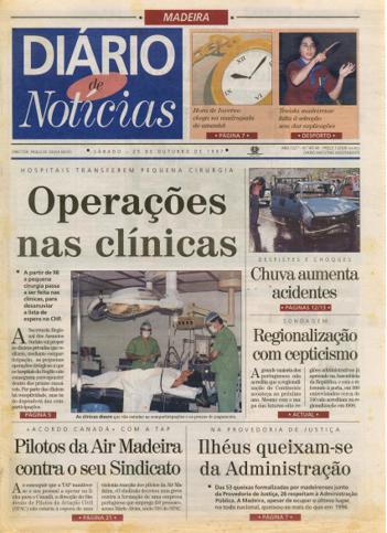 Edição do dia 25 Outubro 1997 da pubicação Diário de Notícias