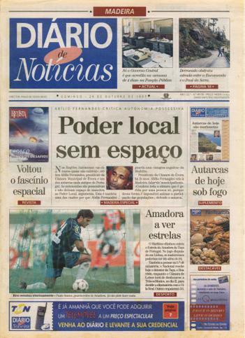 Edição do dia 26 Outubro 1997 da pubicação Diário de Notícias