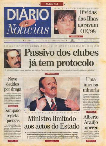 Edição do dia 29 Outubro 1997 da pubicação Diário de Notícias