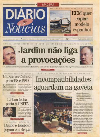 Edição do dia 31 Outubro 1997 da pubicação Diário de Notícias